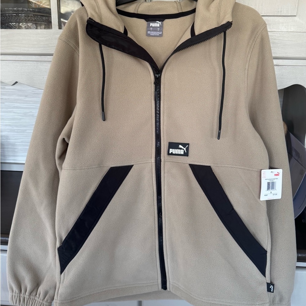 Tan Puma Zip up Hoodie. Men’s Small NWT